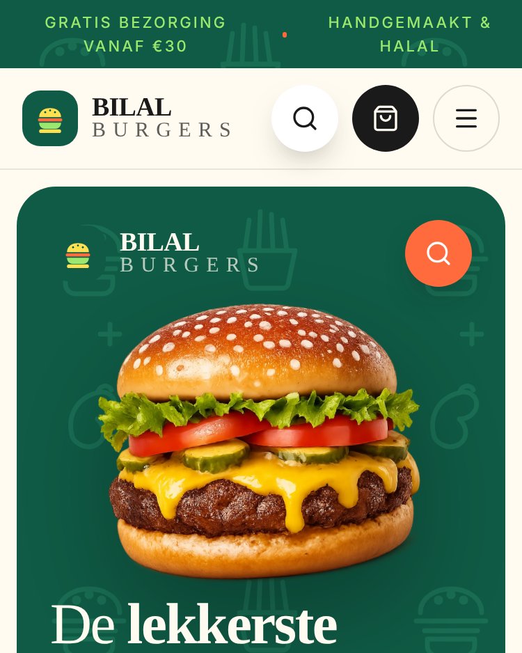 Mobiele webshop van Bilal Burgers